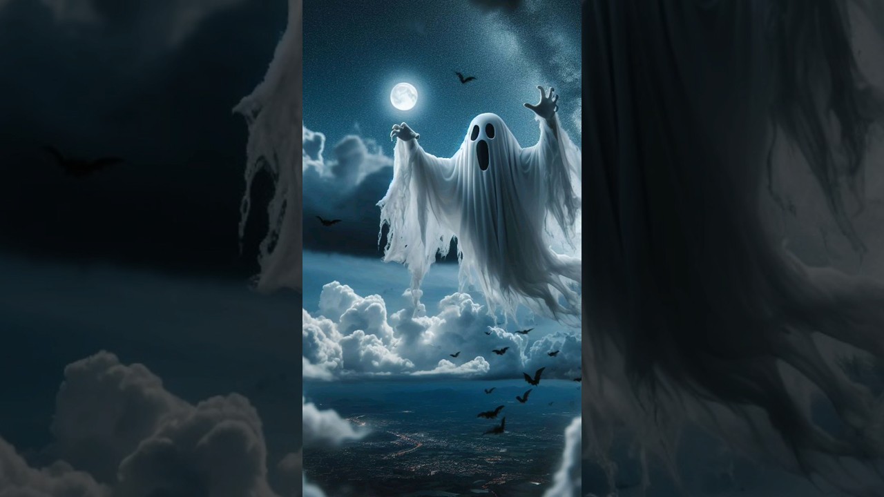 a ghost is in the sky on clouds very dangerous #ghost #viral