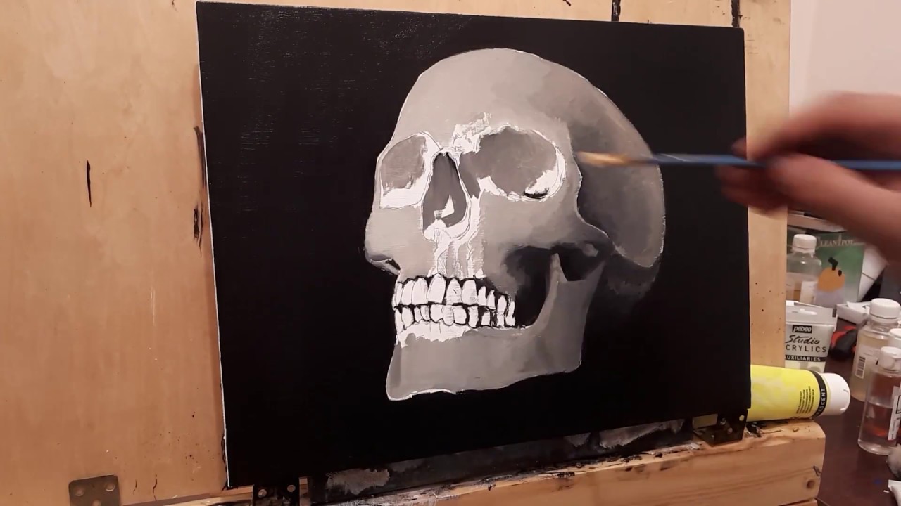 Skull painting (oil painting / Rafaels art / oil paint tutorials)