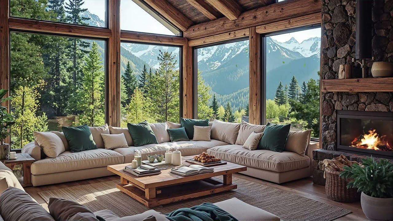 Spring Cabin Jazz 🌸 Smooth & Cozy Jazz Music for Relaxing Mornings in a Peaceful Wooden Cabin