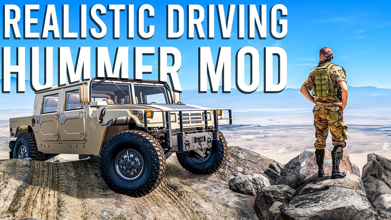 наиболее детализированный мод Hummer H1 (Humvee), реалистичное вождение, T300RS, 4K HQ