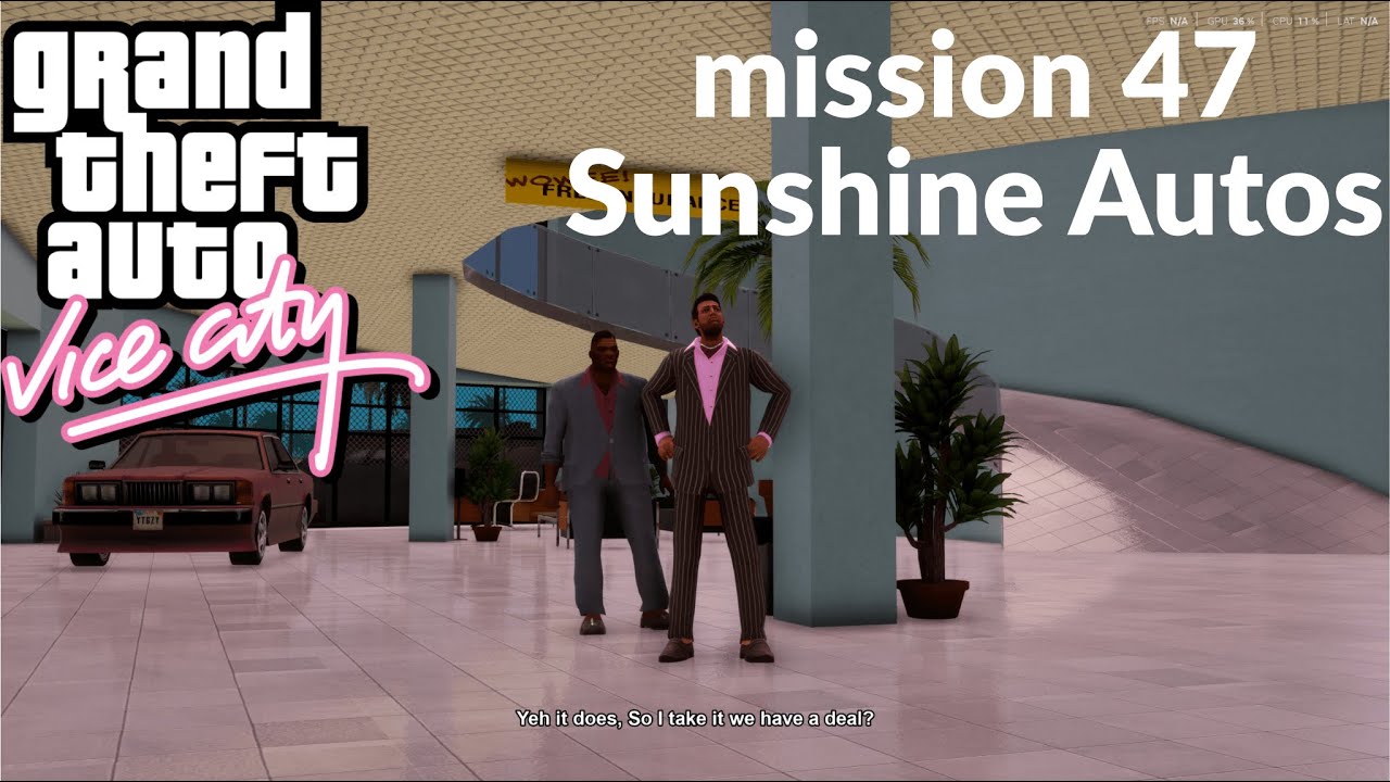 Grand Theft Auto Vice City The Definitive Edition mission 47 Sunshine Autos gameplay 2026