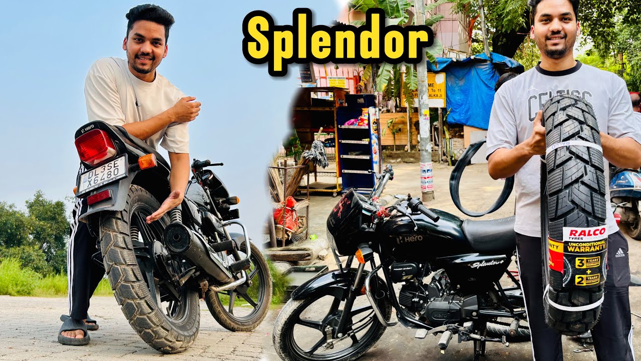 😰 Splender me laga diya Monster tyre | Tagdi Modification | only 1 in India .