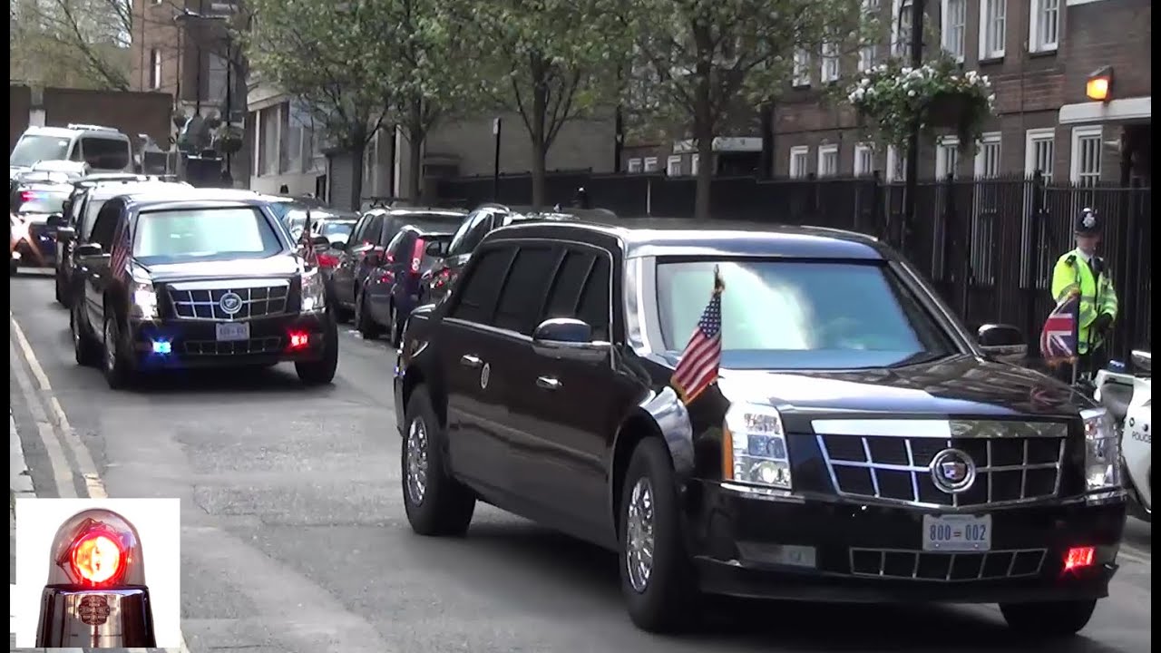 Secret Service in Action w/ Special Escort Group: President Obama Motorcade in London