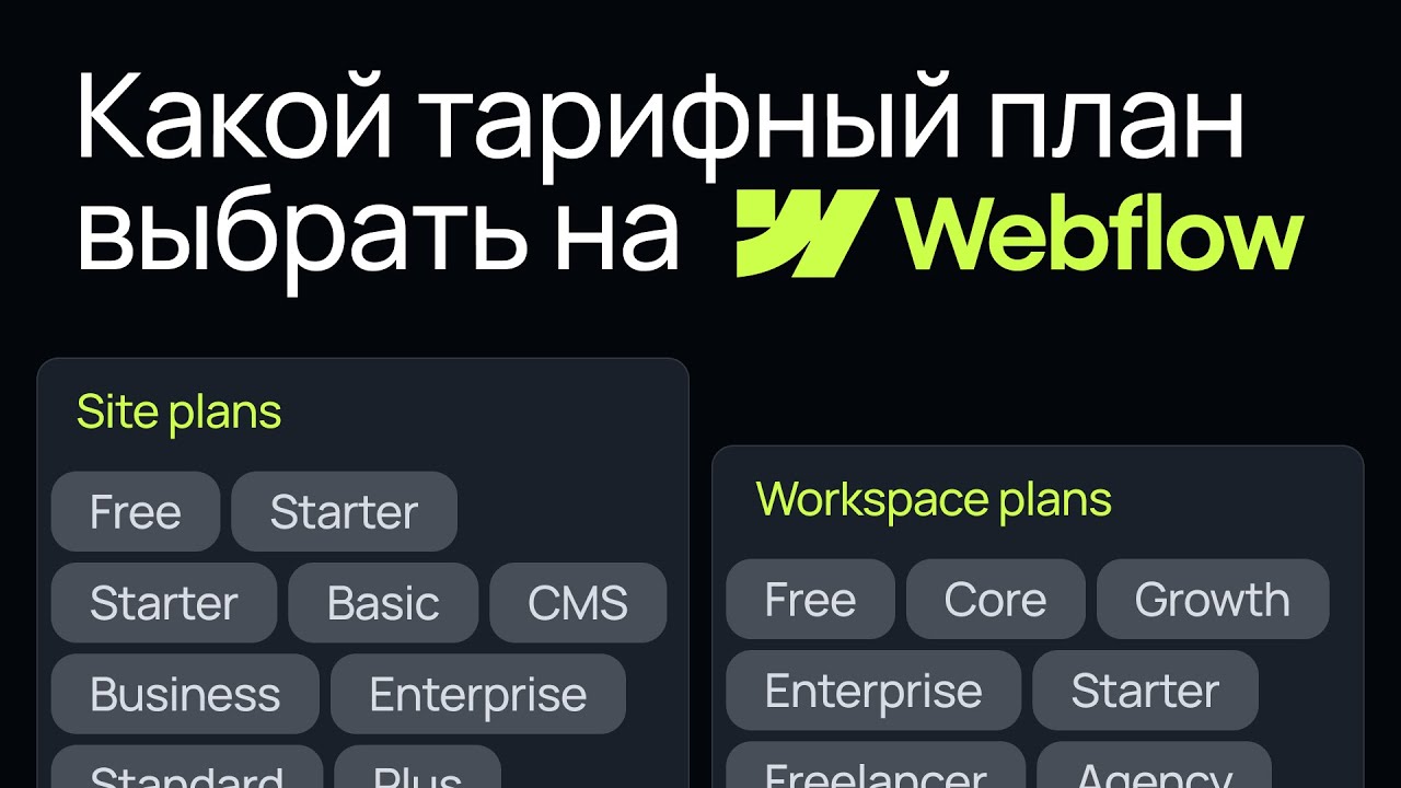 Какой тариф выбрать на Webflow?