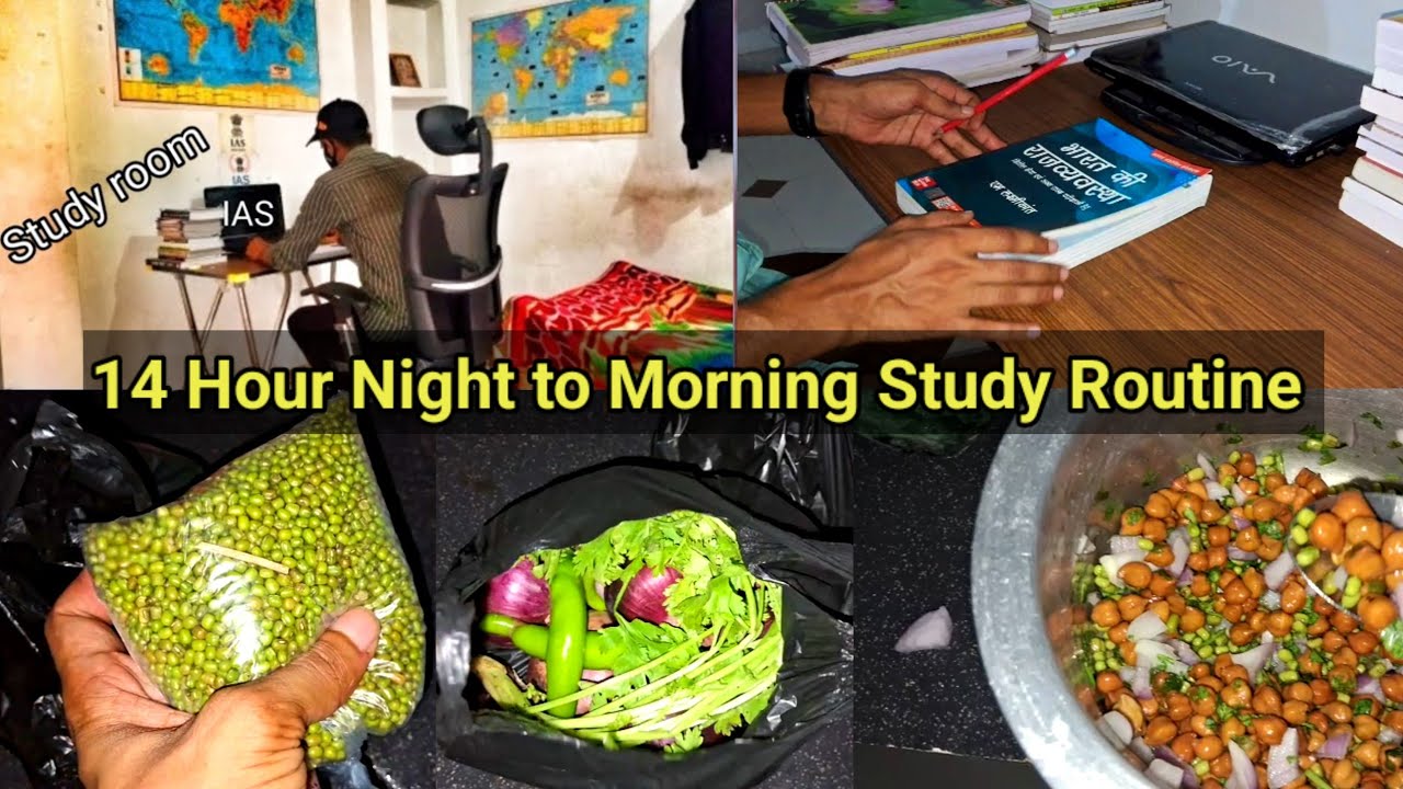 14 Hour Night to Morning Study Routine || A day in the life of upsc aspirant