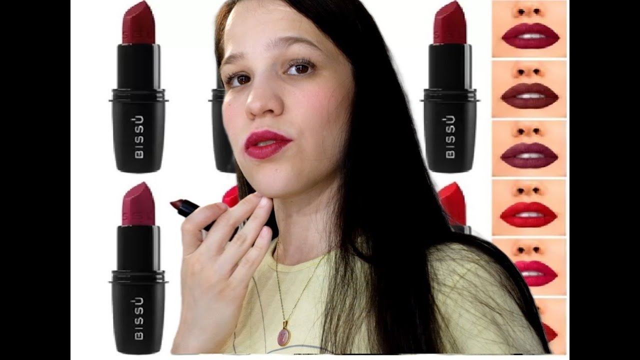 Gama de labiales rojizos de la marca bissu