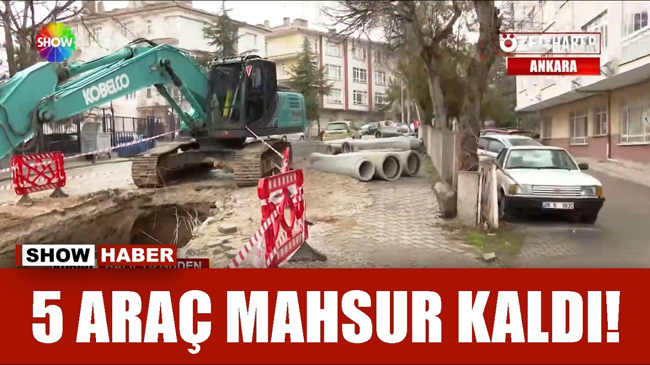 Otoparkın önü kazıldı araçlar mahsur kaldı!