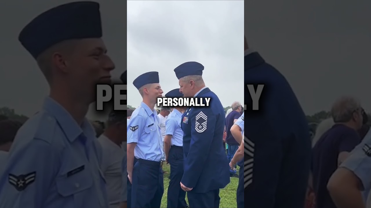 The Moment When a Father Goes To His Son Air Force Ceremony