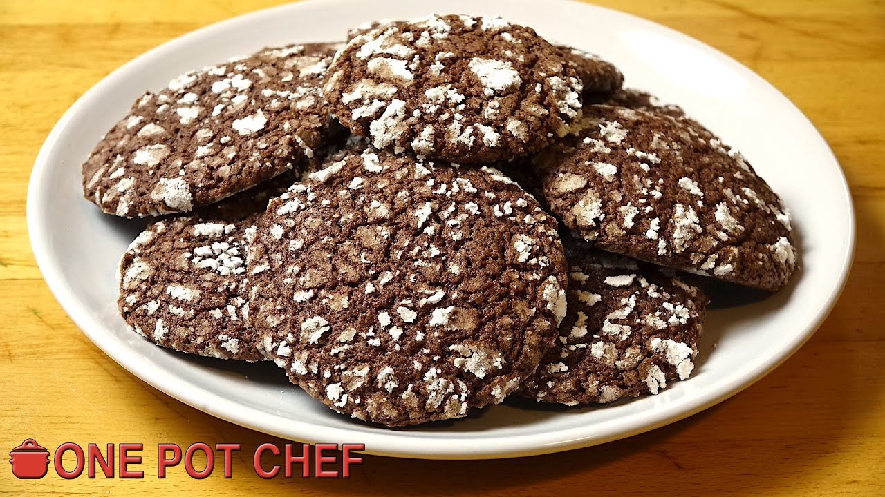 Chocolate Cake Mix Crinkle Cookies | One Pot Chef