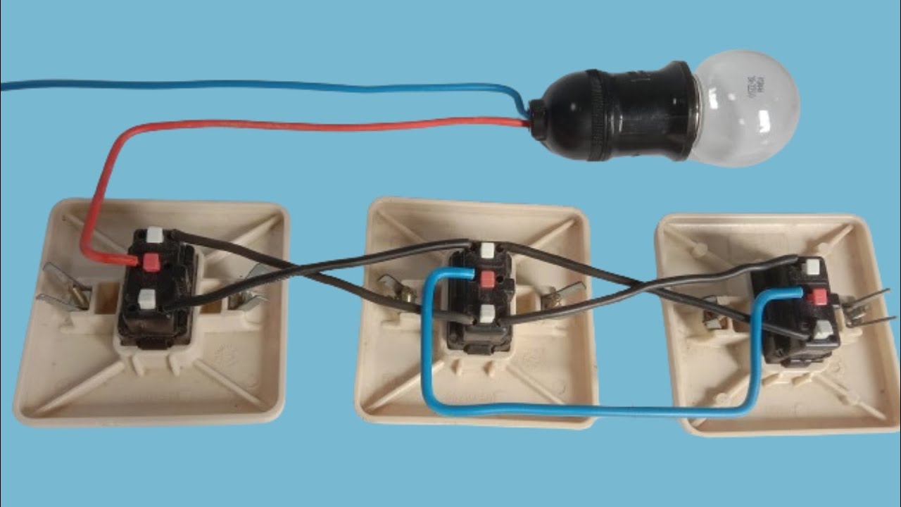 Cara Pasang 1 lampu 3 saklar tukar || Tutorial listrik