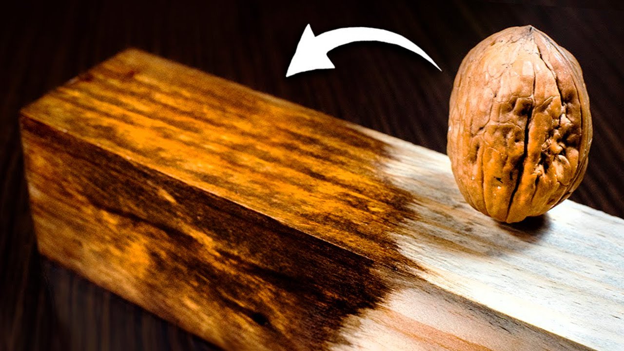 ¡Cómo TEÑIR con NUECES 😲! Tinte Natural para envejecer madera y tintar muebles color nogal. Nogalina