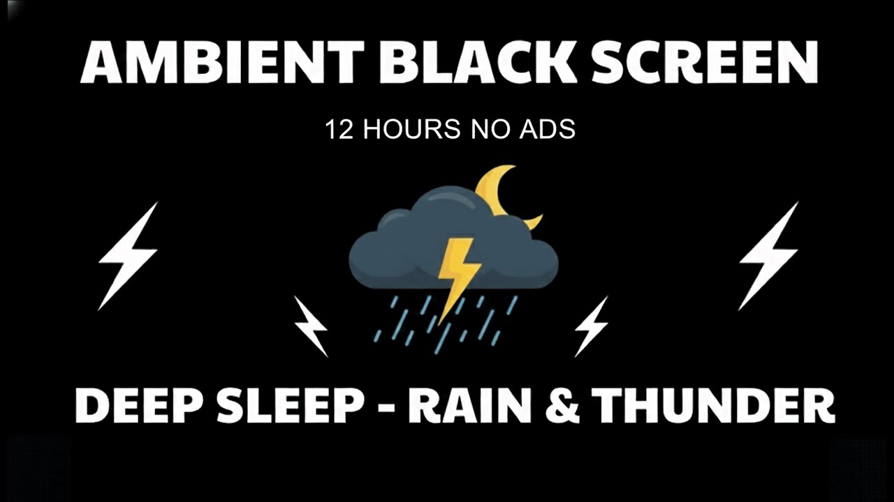 🔴 Heavy Rain and Thunder Sounds for Sleeping - Black Screen | Powerful Thunderstorm for Deep Sleep