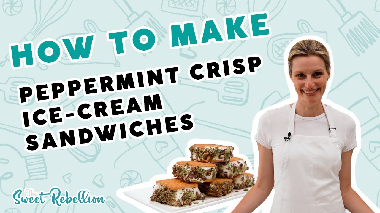 Peppermint Crisp Ice Cream Sandwiches