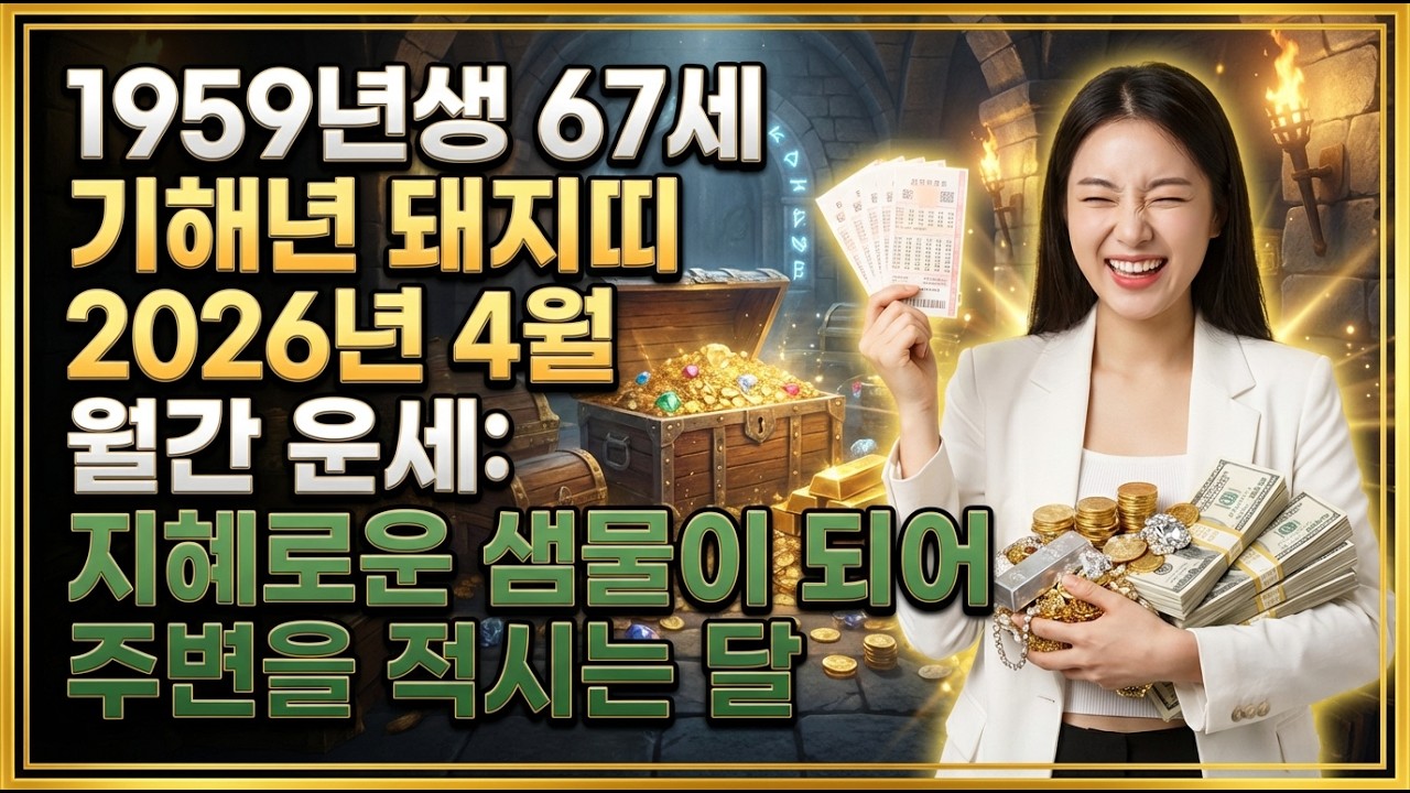 1959년생 67세 기해년 돼지띠 2026년 4월 월간 운세: 지혜로운 샘물이 되어 주변을 적시는 달