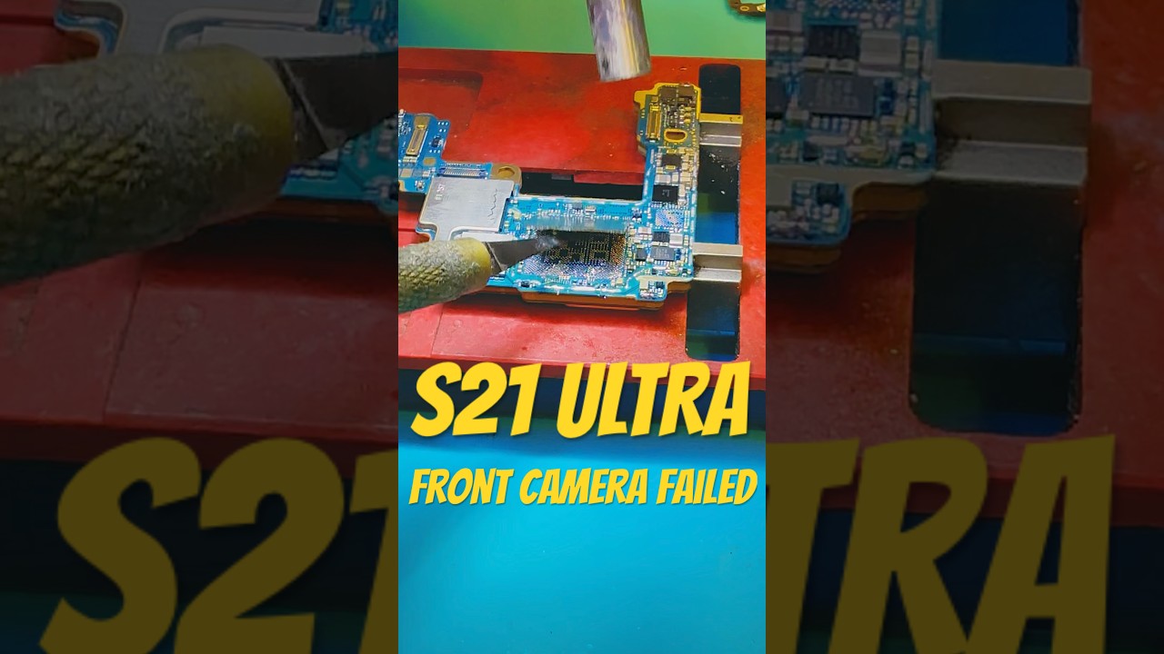 Samsung S21 Ultra Front Camera FIXED!No I2C line from the CPU? No problem! jump under CPU ALL DONE