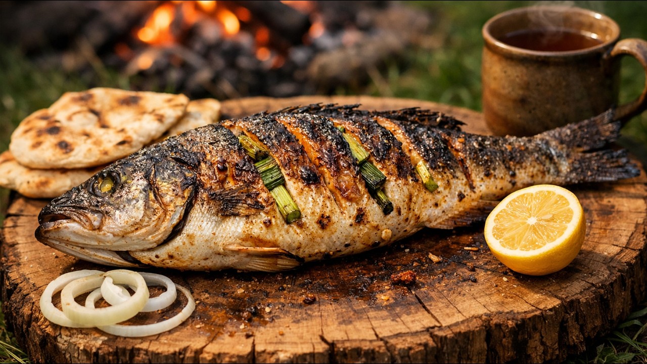 I Cooked Sea Bass 🐟 Village Style Cooking | 4K