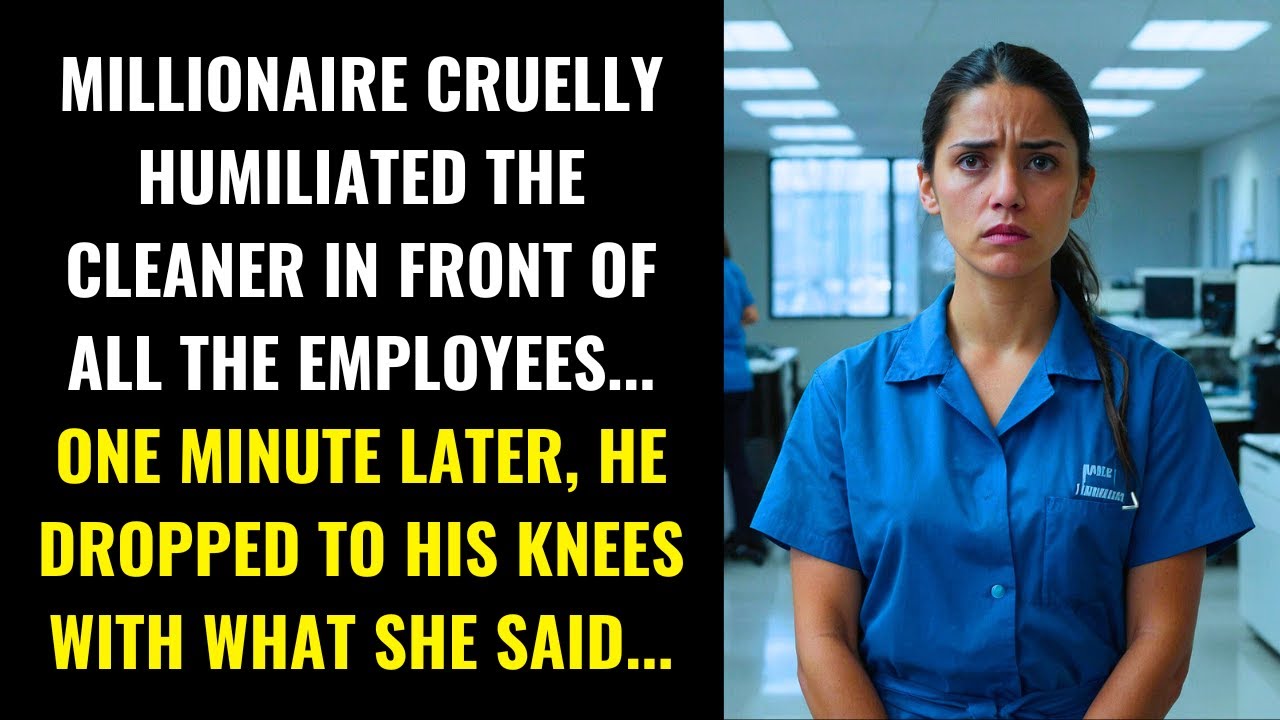 MILLIONAIRE CRUELLY HUMILIATED THE CLEANER... A MINUTE LATER, HE FELL TO HIS KNEES...