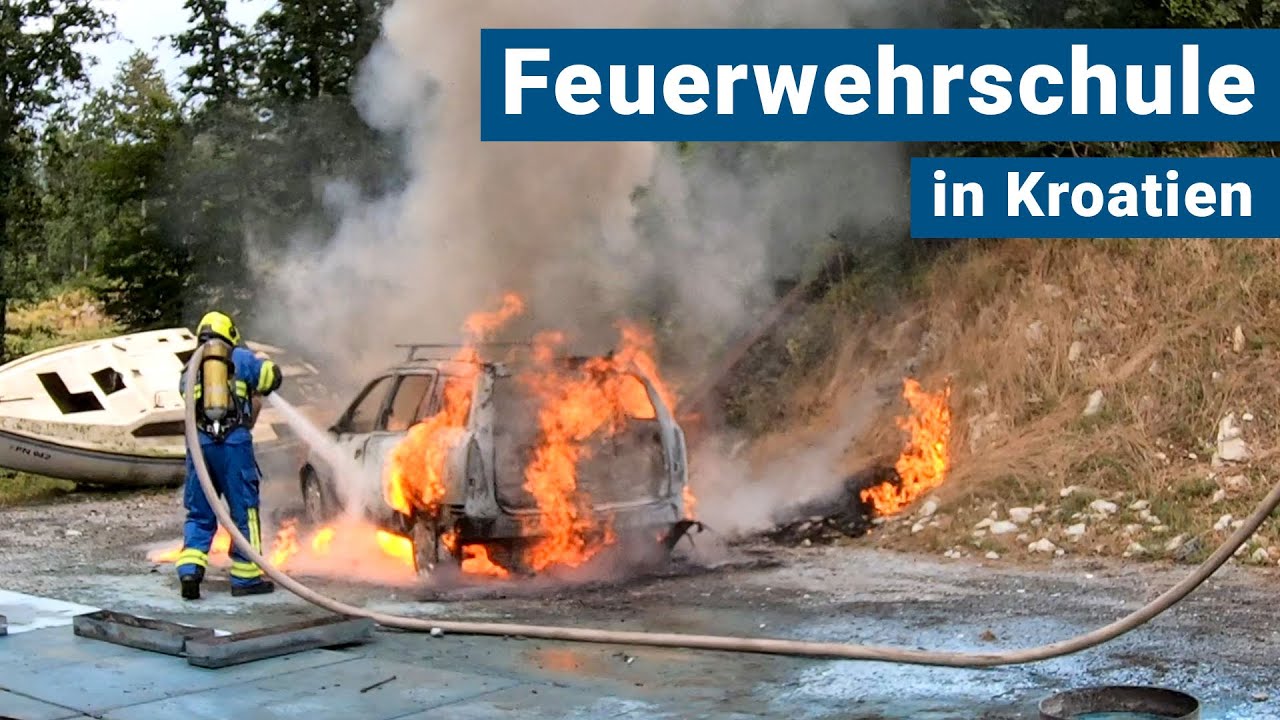 Kroatische Feuerwehrschule: PKW-Brand und Atemschutzübung 🚒