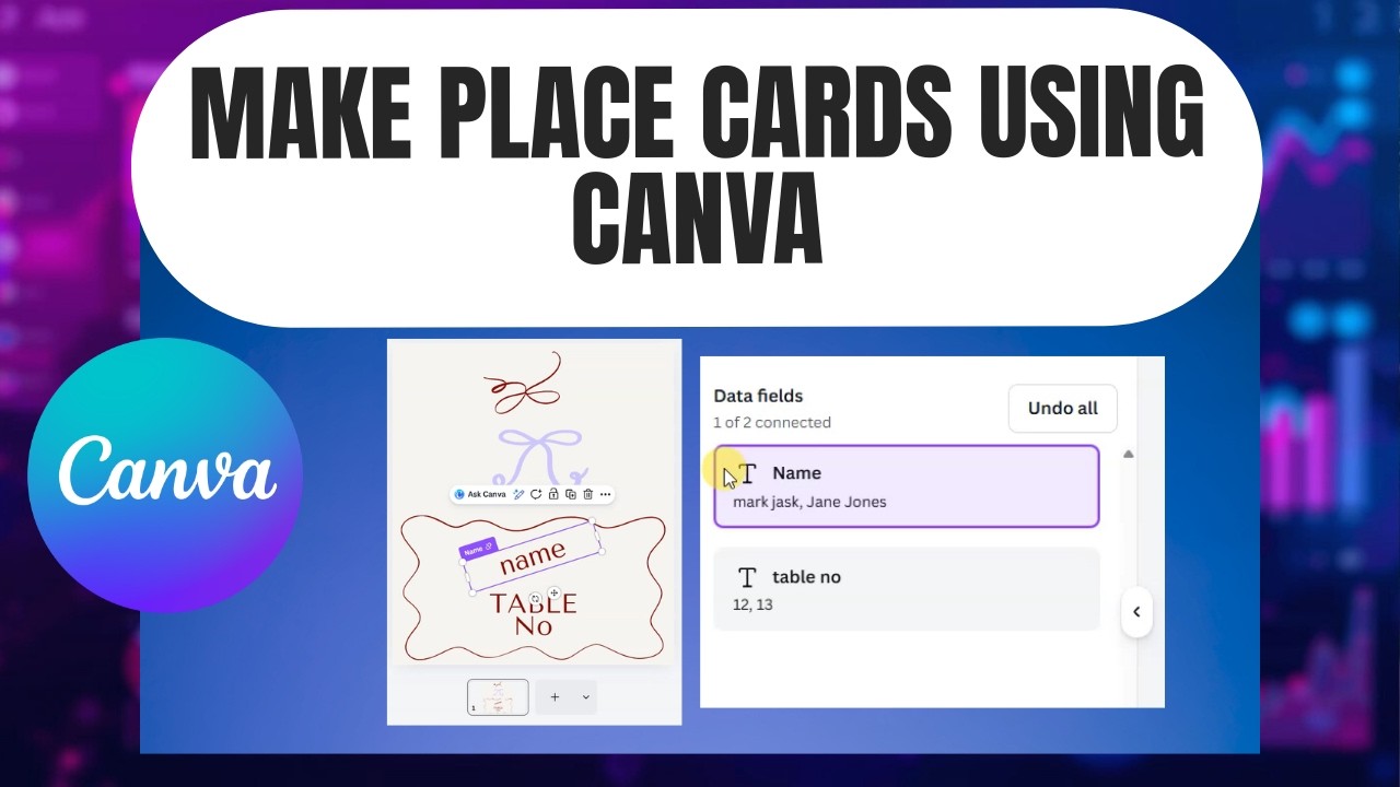Как сделать карточки для рассадки гостей с помощью Canva