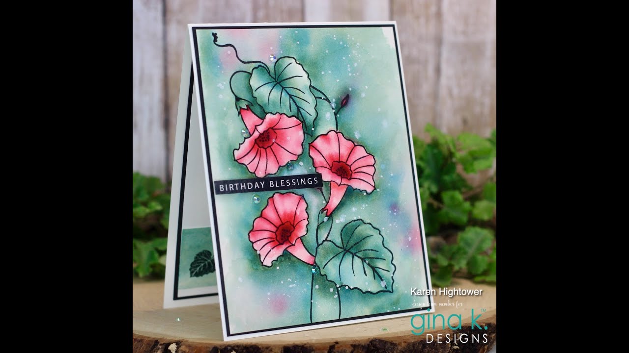 Watercoloring With Gina K Designs Stamps + Reinkers