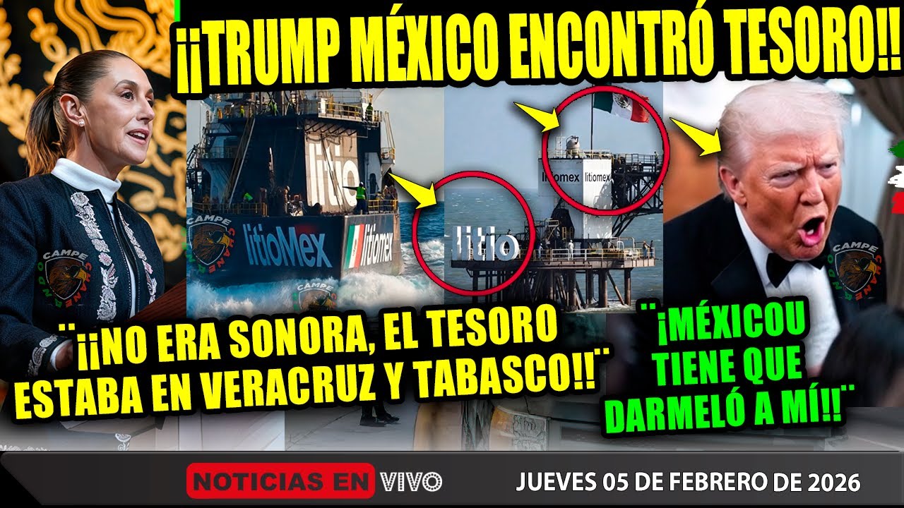 TRUMP ¡MEGA TESORO MEXICANO NO ESTABA EN SONORA! ¡SINO EN TABASCO Y VERACRUZ! CLAUDIA SHEIBAUM ¡HOY!