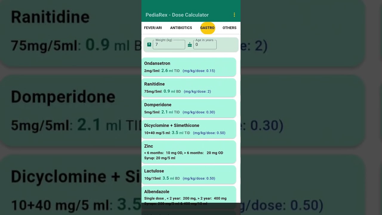 The Best Pediatric Syrup dose calculator App - PediaRex #medicationapp #paracetamol #dose