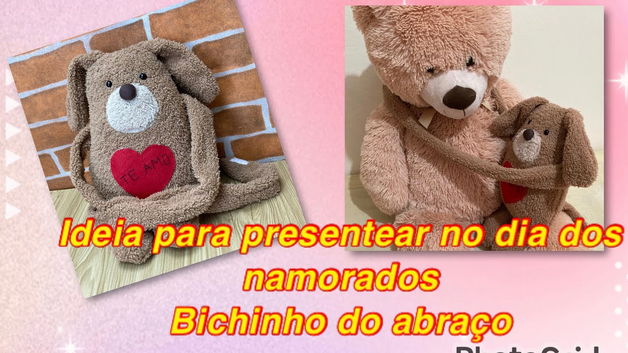 Cachorrinho que abraça, para o dia dos namorados