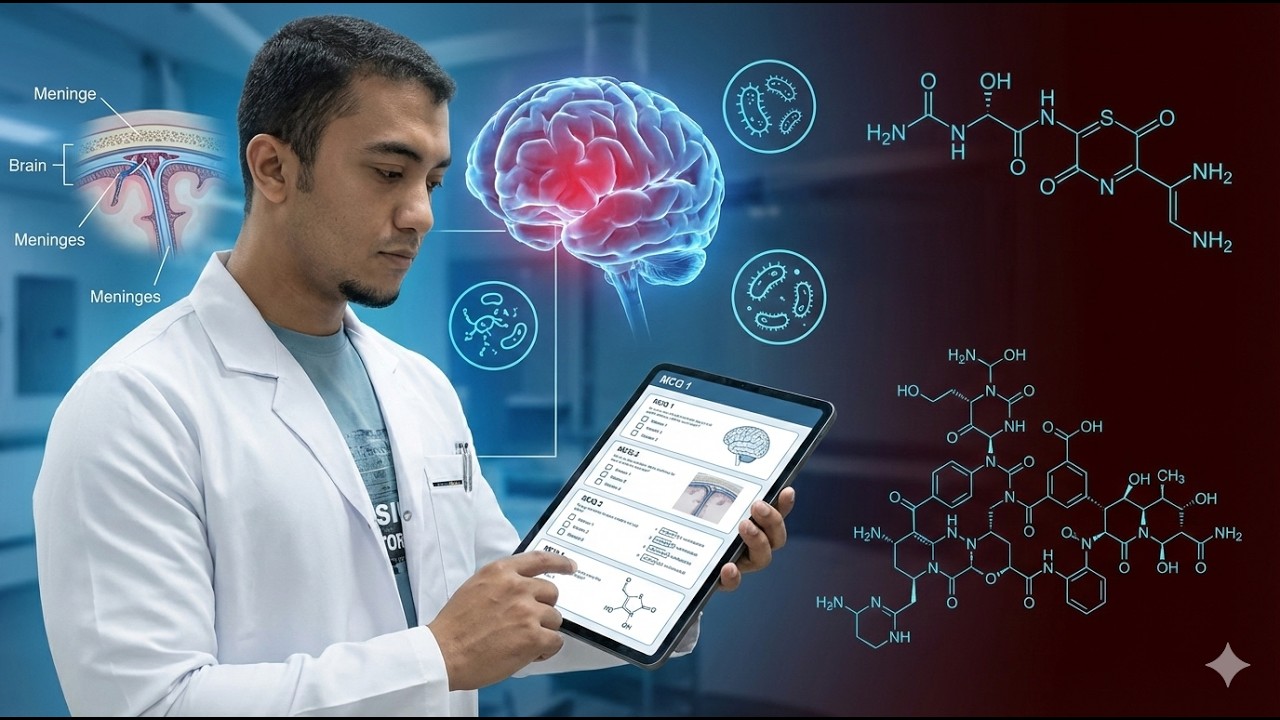 “Treatment of Meningitis – علاج التهاب السحايا | MCQs Pharmacology Exam”#medicalstudent
