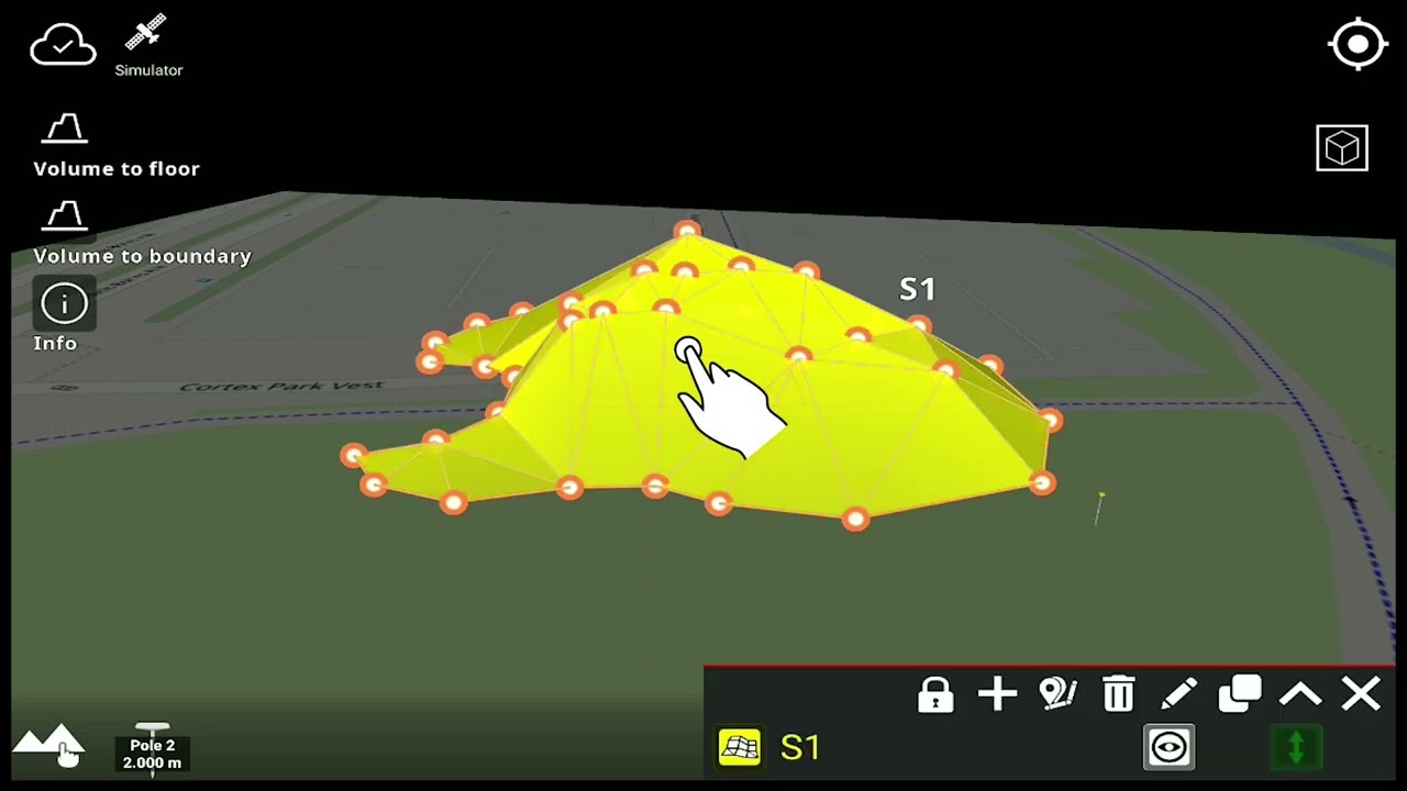 Infield design and volume calculation
