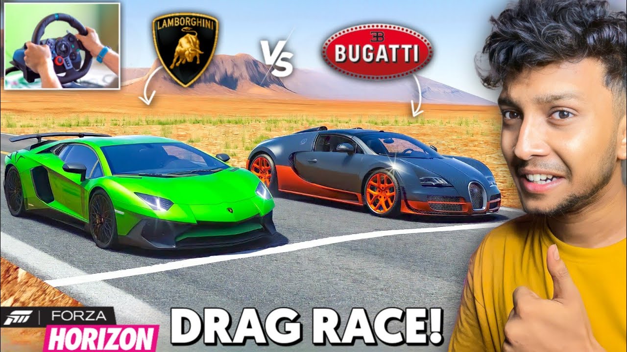 WORLD'S FAMOUS CARS DRAG RACE! 🔥Lamborghini Cars Vs Buggati Cars - Forza Horizon 5 | LOGITECH G29