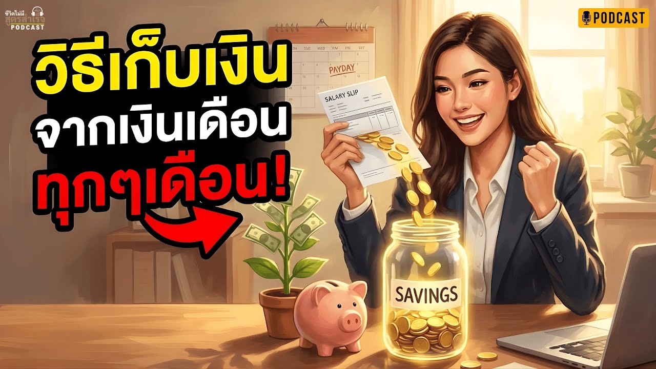 วิธีเก็บเงินจากเงินเดือนทุกเดือน ทำได้จริง ไม่ต้องเงินเยอะ | ชีวิตไม่มีสูตรสำเร็จ PODCAST EP.45