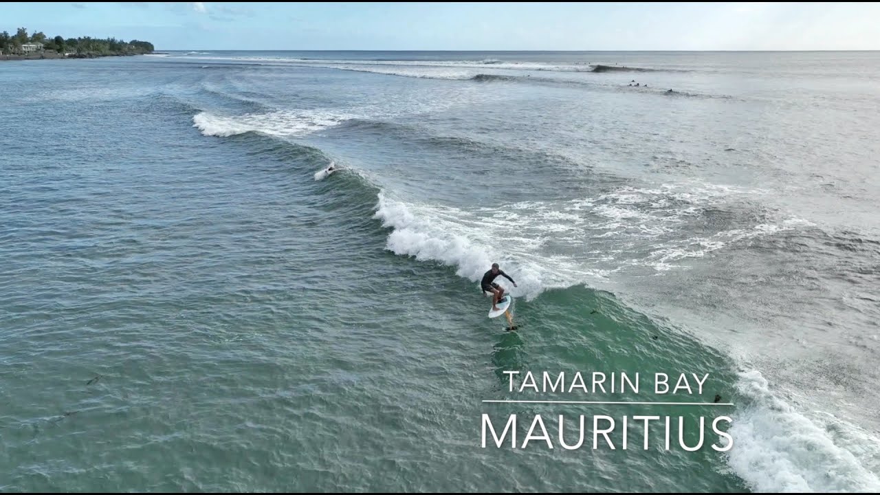 Surf foil in Tamarin Bay, Mauritius