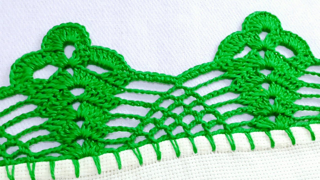 bico/barrado de crochê fácil para pano de prato #crochê #barradinho #panodeprato