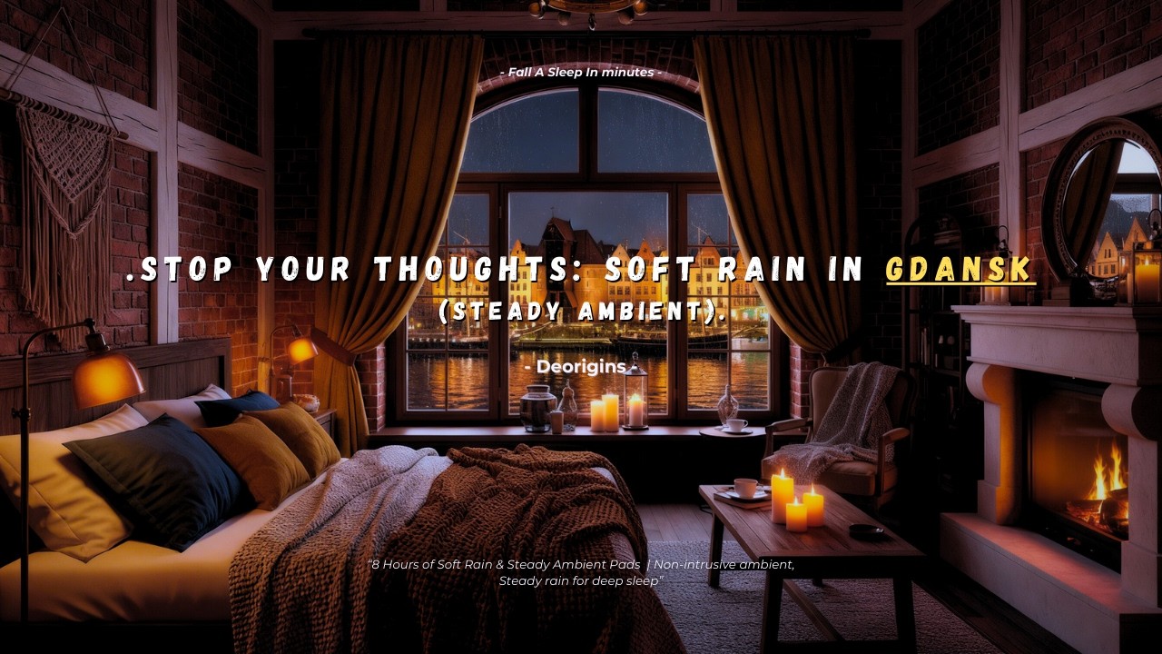 Quiet Rainy Night in Gdańsk – Rain on Window Sleep Ambience 8 Hours