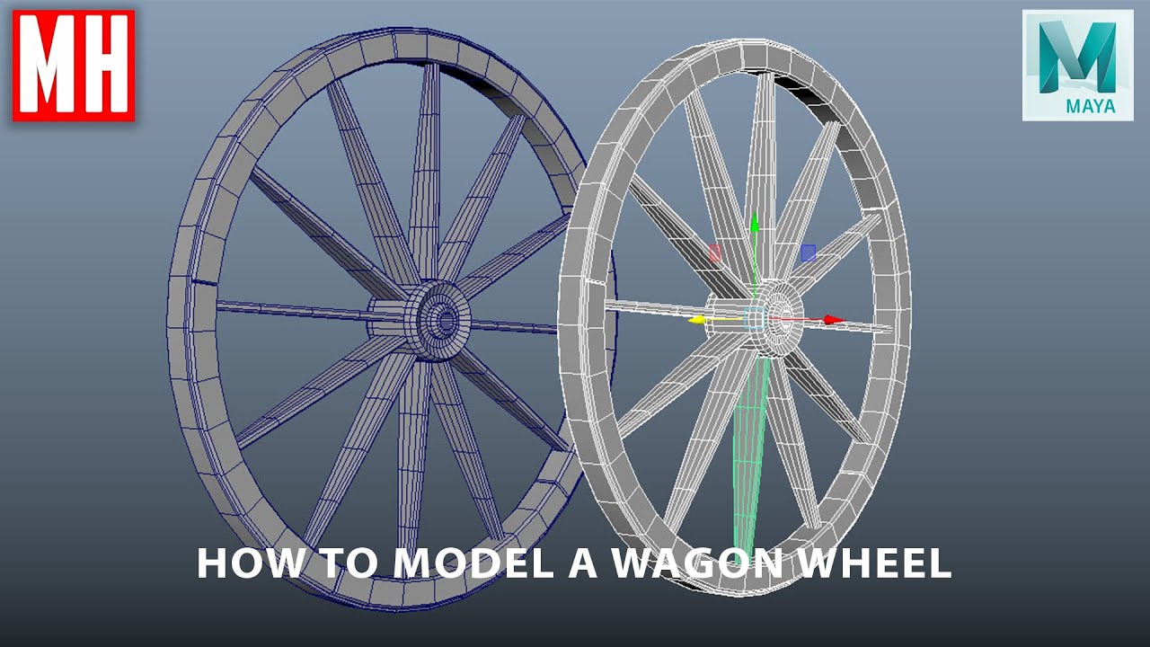 Maya tutorial : How to model a Wooden Wagon Wheel in Maya 2020
