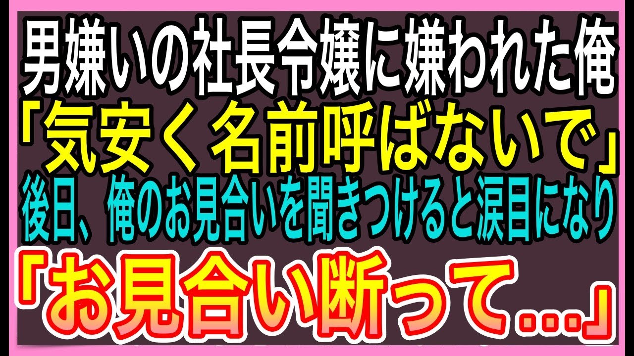 【感動する話】転職先の男嫌いな社長令嬢に嫌われた俺→後日、俺のお見合いを知った途端、態度が急変「お見合い…しないで…」【いい話・朗読・泣ける話】