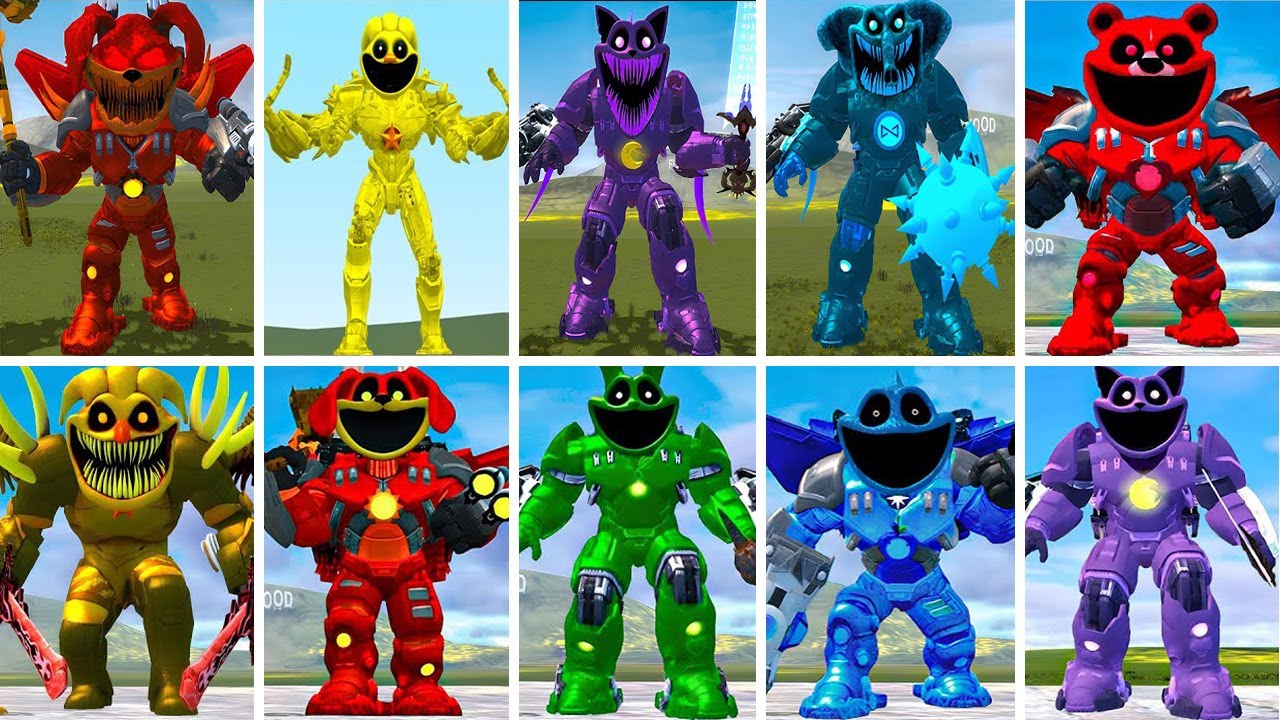 ALL MECHATITAN FORGOTTEN FAMILY VS ALL MECHATITAN SMILING CRITTERS FAMILY In Garry's Mod