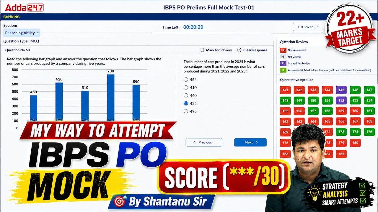 IBPS PO Prelims 2026 Live Mock | Attempt Strategy to Score 22+ in Mock 