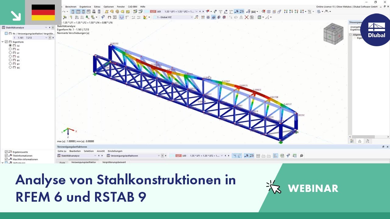 Analyse von Stahlkonstruktionen in RFEM 6 und RSTAB 9 | Di, 7. März 2023