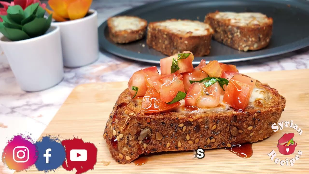 How to Make Italian BRUSCHETTA - Easy Appetizer by Syrian Recipes.
