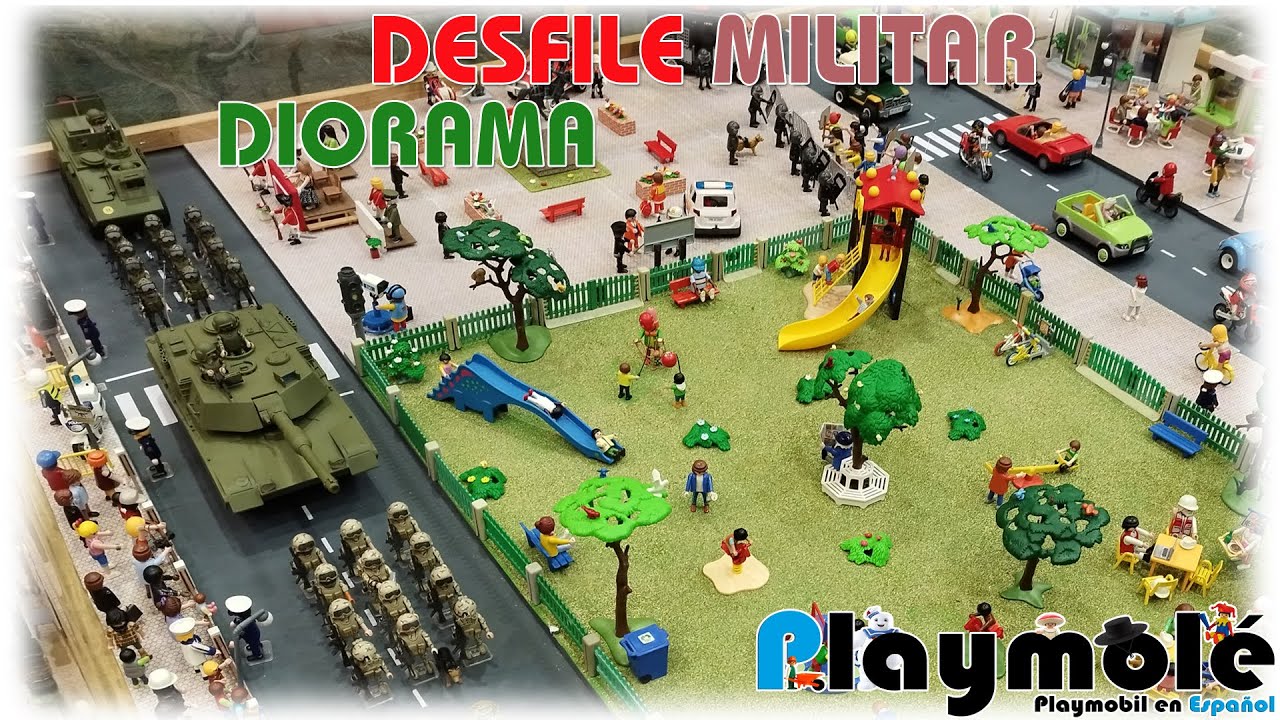 DIORAMA PLAYMOBIL DESFILE MILITAR FERIA PLAYMOBIL BORMUJOS 2023