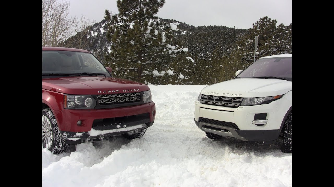 2012 Range Rover Sport vs Evoque Colorado snow-worthy Mashup Review