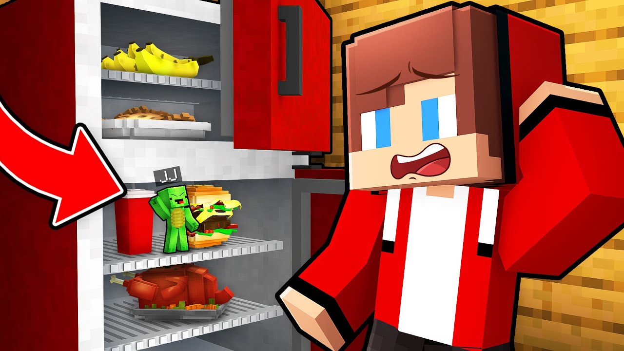 How Mikey Hide Inside Fridge To Prank JJ in Minecraft (Maizen)