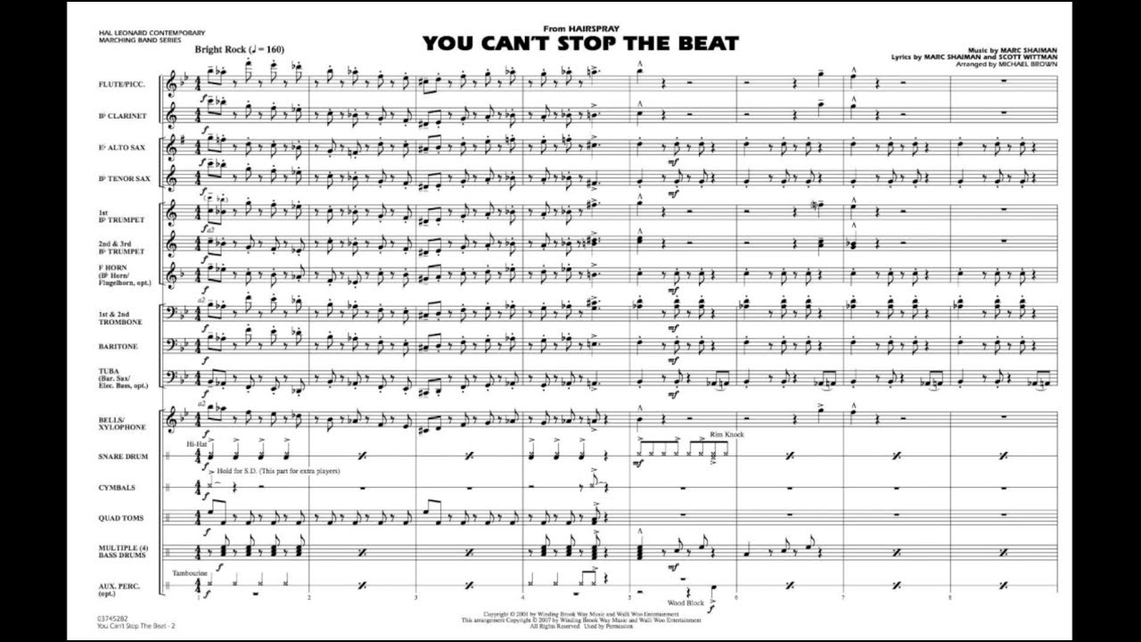 You Can't Stop the Beat (from Hairspray) arr. Michael Brown