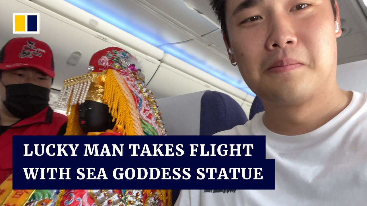 &lsquo;Like running into a God of Fortune&rsquo;: Chinese man onboard flight with sea goddess statue