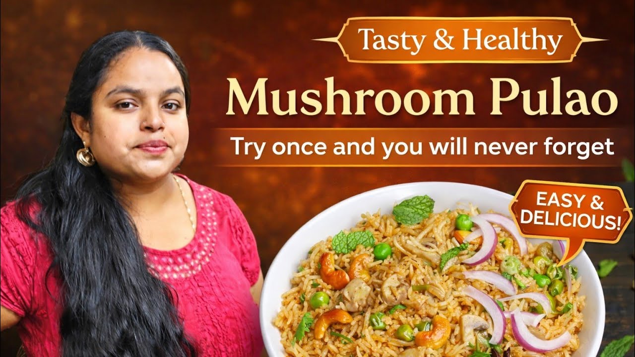 Easy and tasty mushroom pulao recipe 