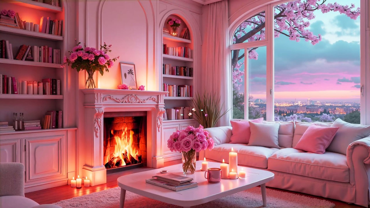 Relaxing Piano Music & Crackling Fireplace 🎹🔥 Living Room Ambience for Sleep, Focus & Inner Peace