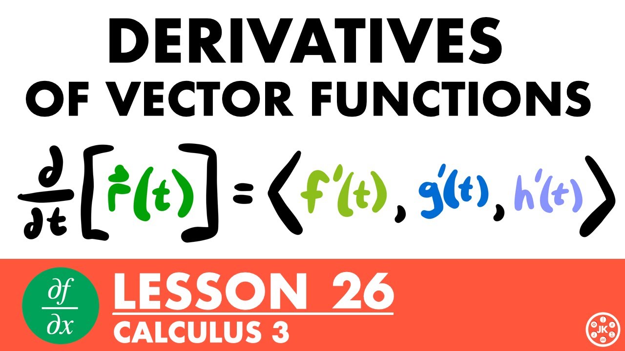 Derivatives of Vector-Valued Functions | Calculus 3 Lesson 26 - JK Math