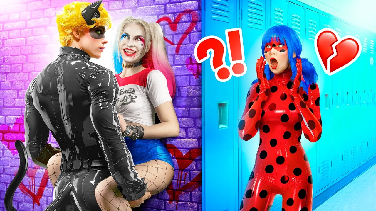 Harley Quinn Heeft het Vriendje van Ladybug Gestolen! Harley Quinn en Cat Noir zijn nu een Koppel!