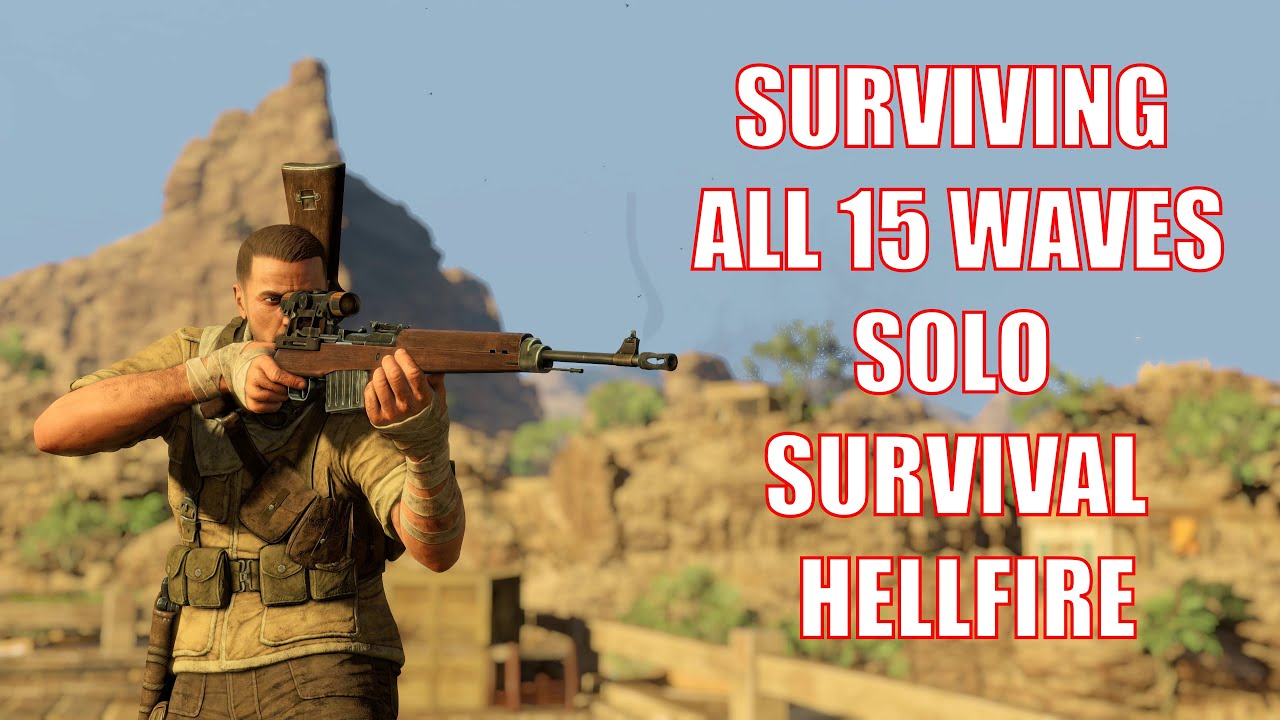 Surviving All 15 Waves - Solo Survival - Sniper Elite III ( 3 ) - HELLFIRE Gameplay Walkthrough